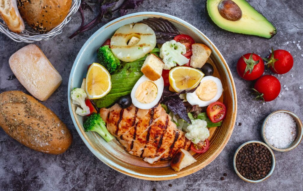 Exemplo de alimentação saudável e equilibrada